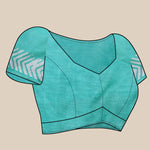 Thumbnail for Vedant Vastram Designer Digital Print Batik Saree - Turquoise - Distacart