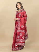 Thumbnail for Vedant Vastram Designer Digital Print Batik Saree - Maroon - Distacart