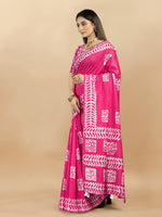 Thumbnail for Vedant Vastram Designer Digital Print Batik Saree - Pink - Distacart