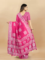 Thumbnail for Vedant Vastram Designer Digital Print Batik Saree - Pink - Distacart