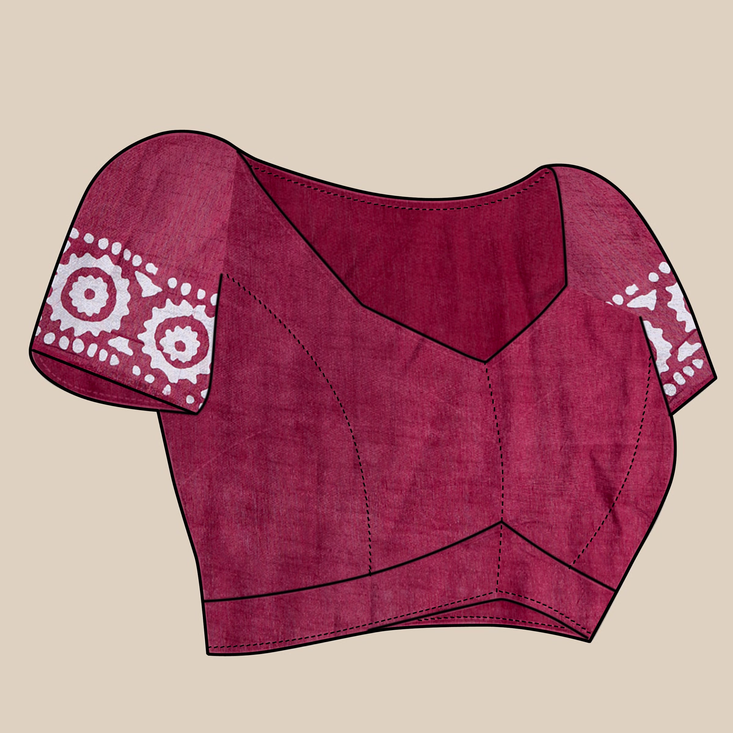 Vedant Vastram Designer Digital Print Batik Saree - Wine - Distacart