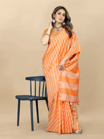 Thumbnail for Vedant Vastram Designer Digital Print Batik Saree - Orange - Distacart