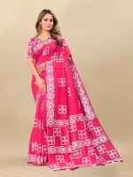 Thumbnail for Vedant Vastram Designer Digital Print Batik Saree - Pink - Distacart
