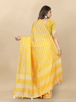 Thumbnail for Vedant Vastram Designer Digital Print Batik Saree - Yellow - Distacart