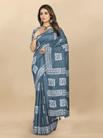 Thumbnail for Vedant Vastram Designer Digital Print Batik Saree - Grey - Distacart