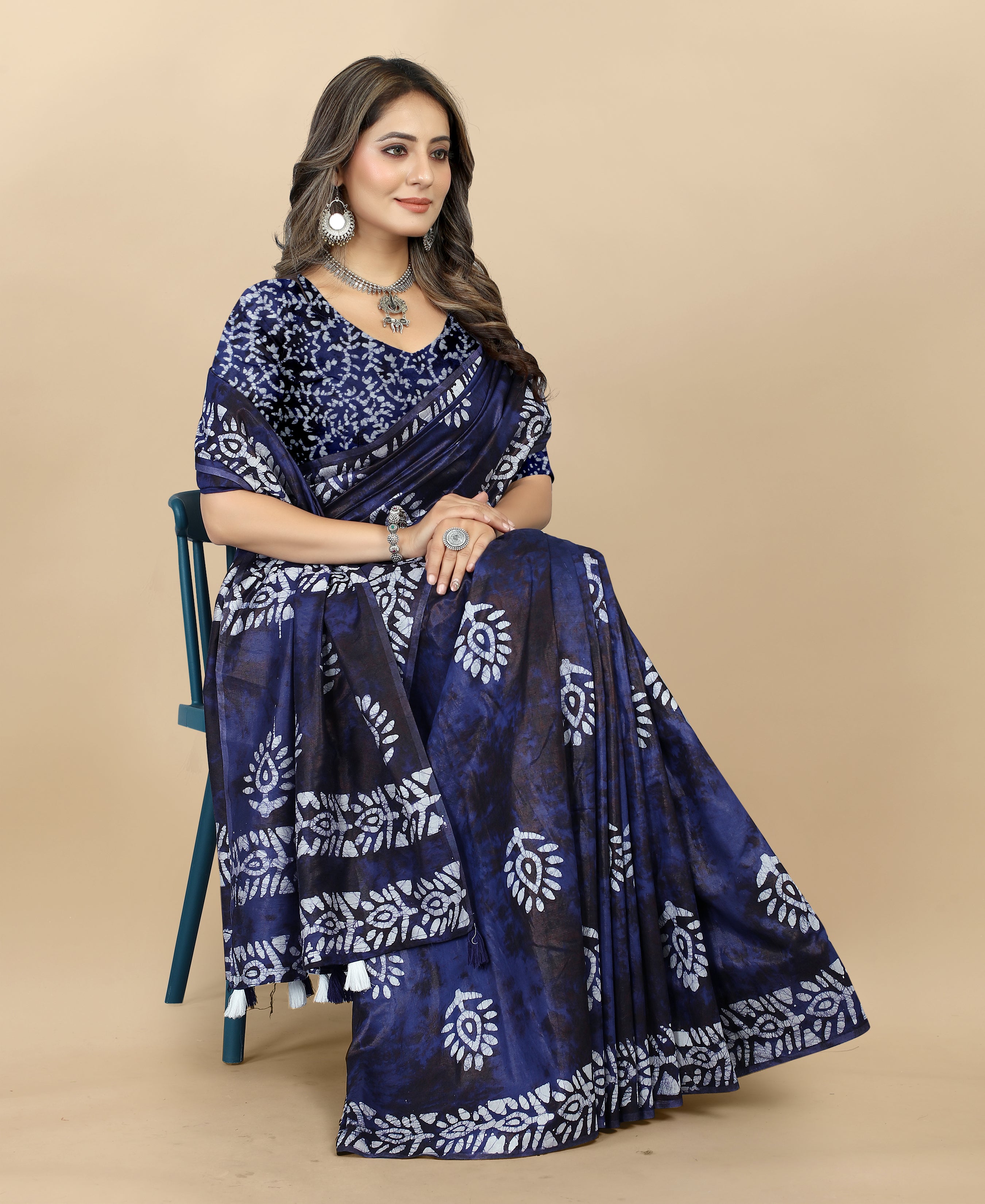 Vedant Vastram Designer Digital Print Batik Saree - Violate - Distacart