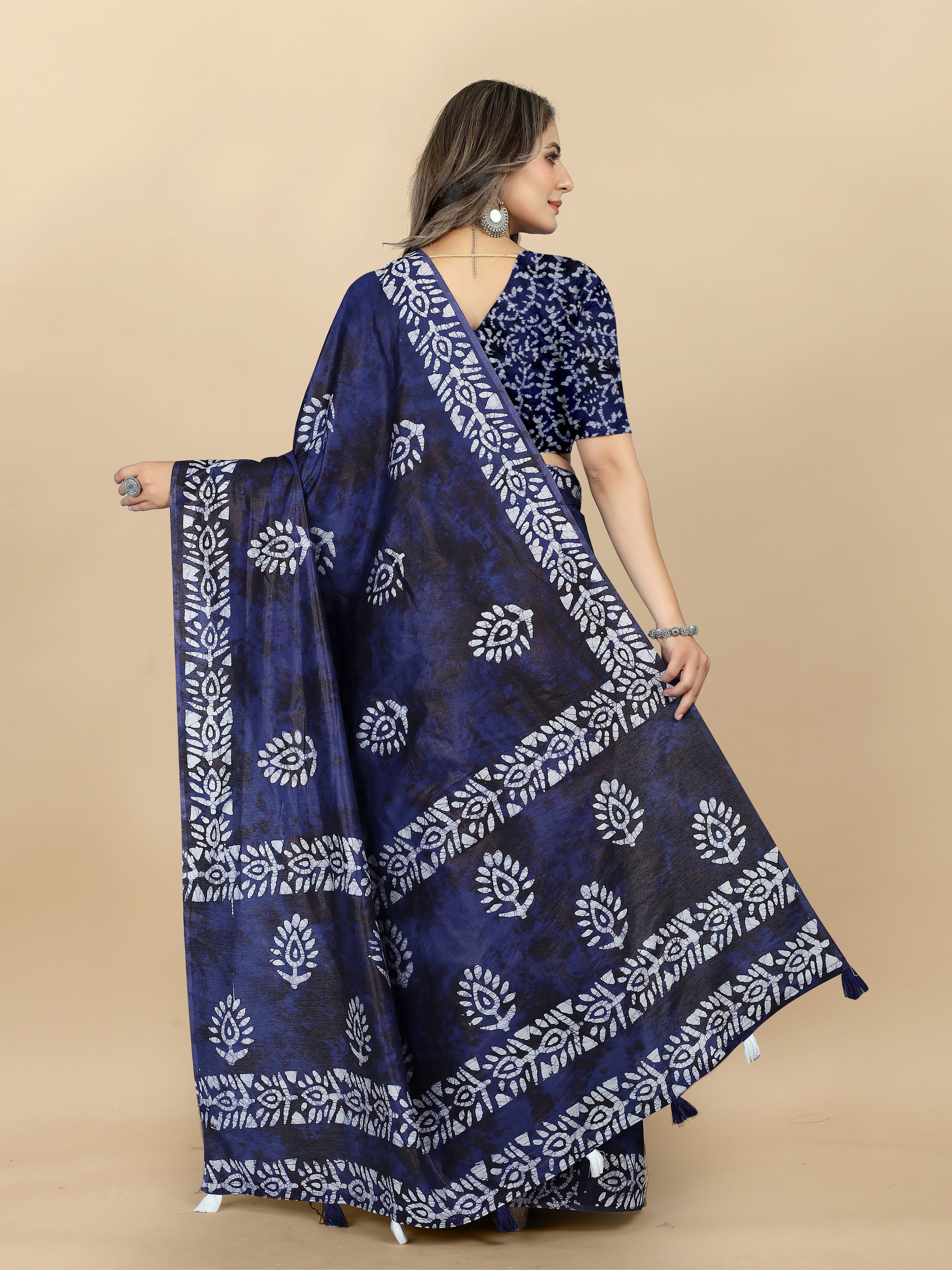 Vedant Vastram Designer Digital Print Batik Saree - Violate - Distacart