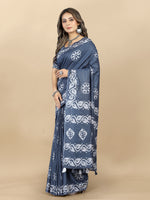 Thumbnail for Vedant Vastram Designer Digital Print Batik Saree - Grey - Distacart