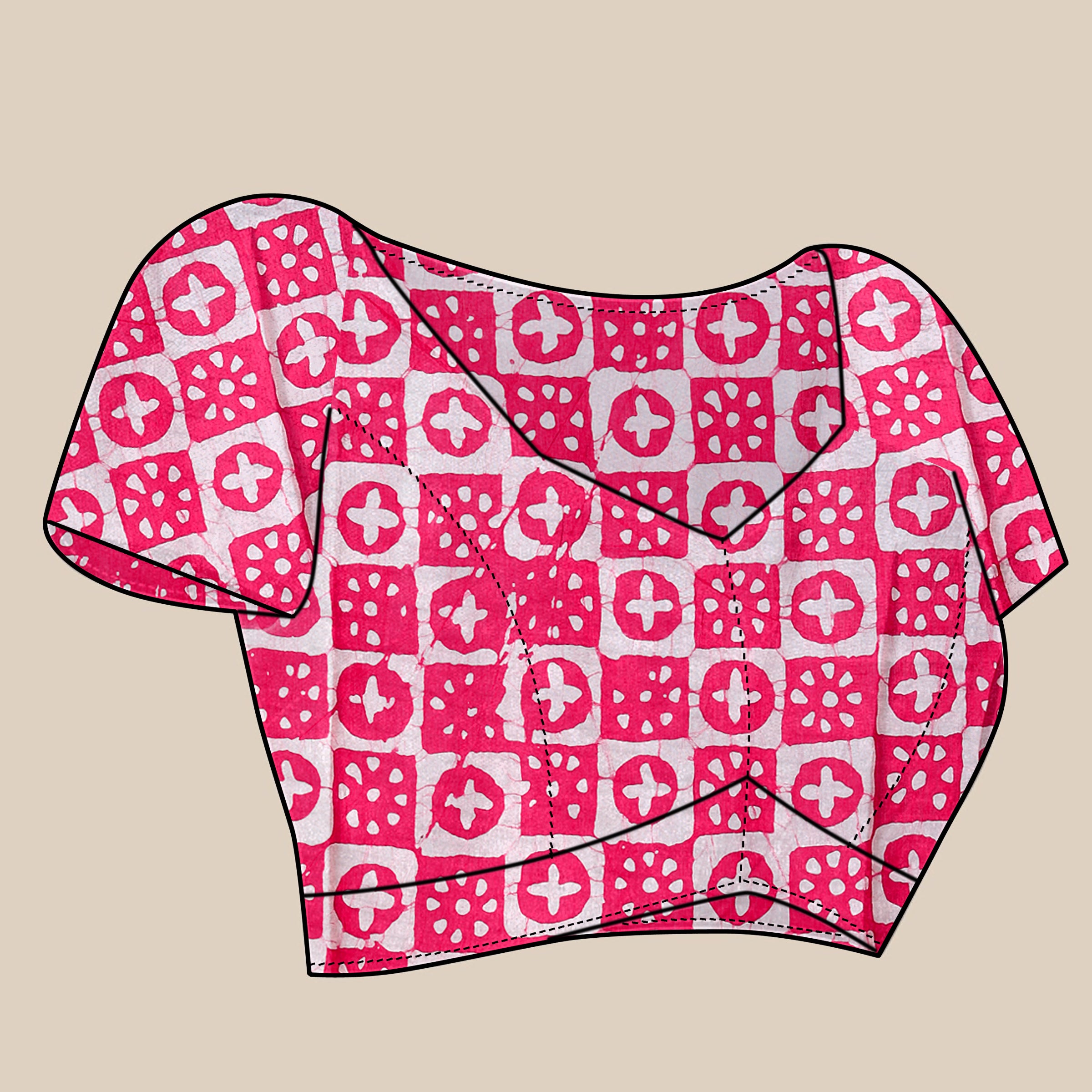 Vedant Vastram Designer Digital Print Batik Saree - Pink - Distacart