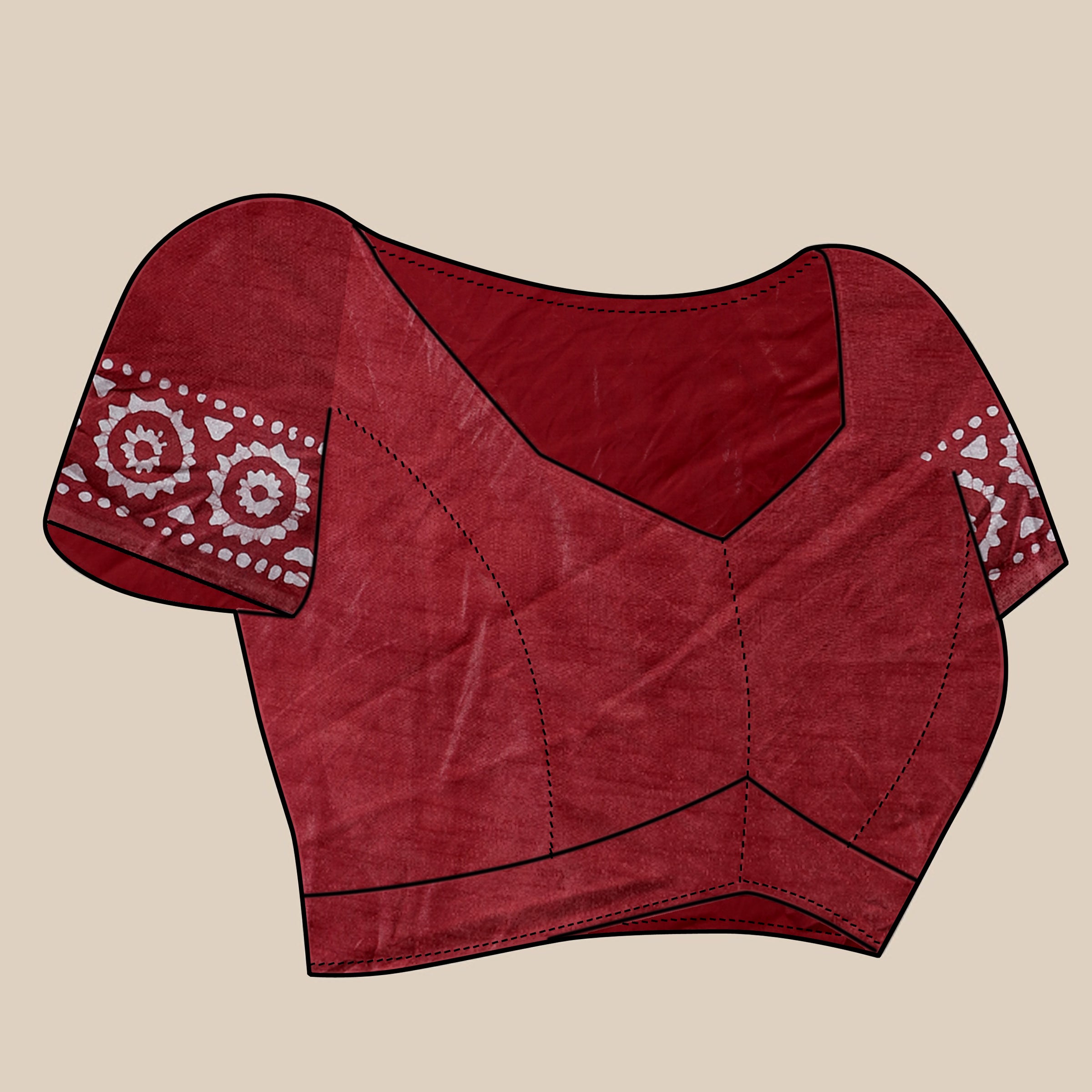 Vedant Vastram Designer Digital Print Batik Saree - Maroon - Distacart