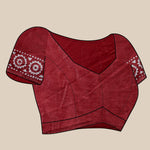 Thumbnail for Vedant Vastram Designer Digital Print Batik Saree - Maroon - Distacart