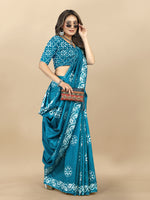 Thumbnail for Vedant Vastram Designer Digital Print Batik Saree - Rama - Distacart