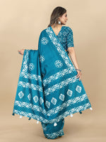 Thumbnail for Vedant Vastram Designer Digital Print Batik Saree - Rama - Distacart