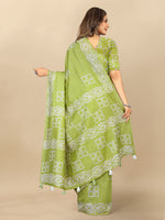 Thumbnail for Vedant Vastram Designer Digital Print Batik Saree - Parrot - Distacart