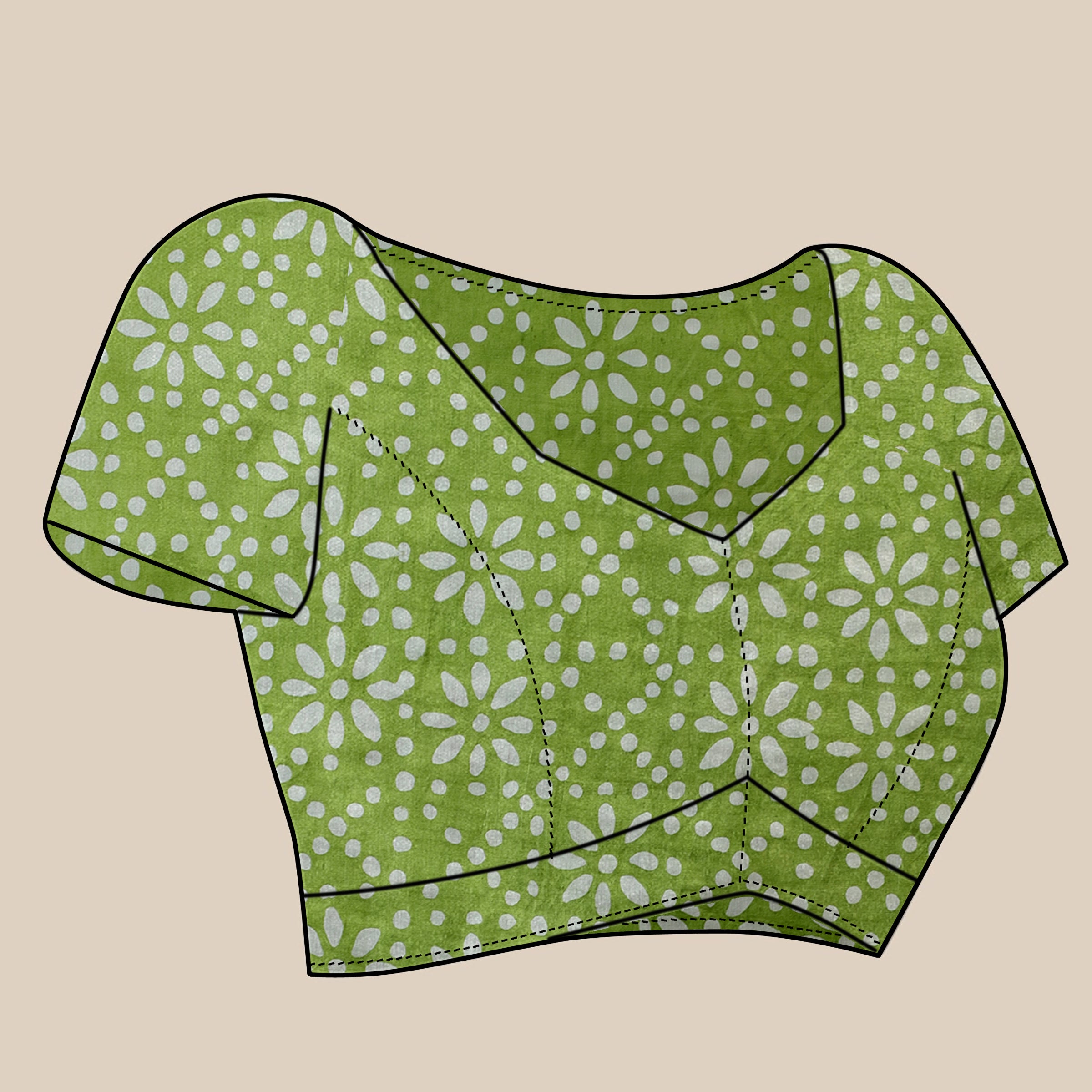 Vedant Vastram Designer Digital Print Batik Saree - Green - Distacart