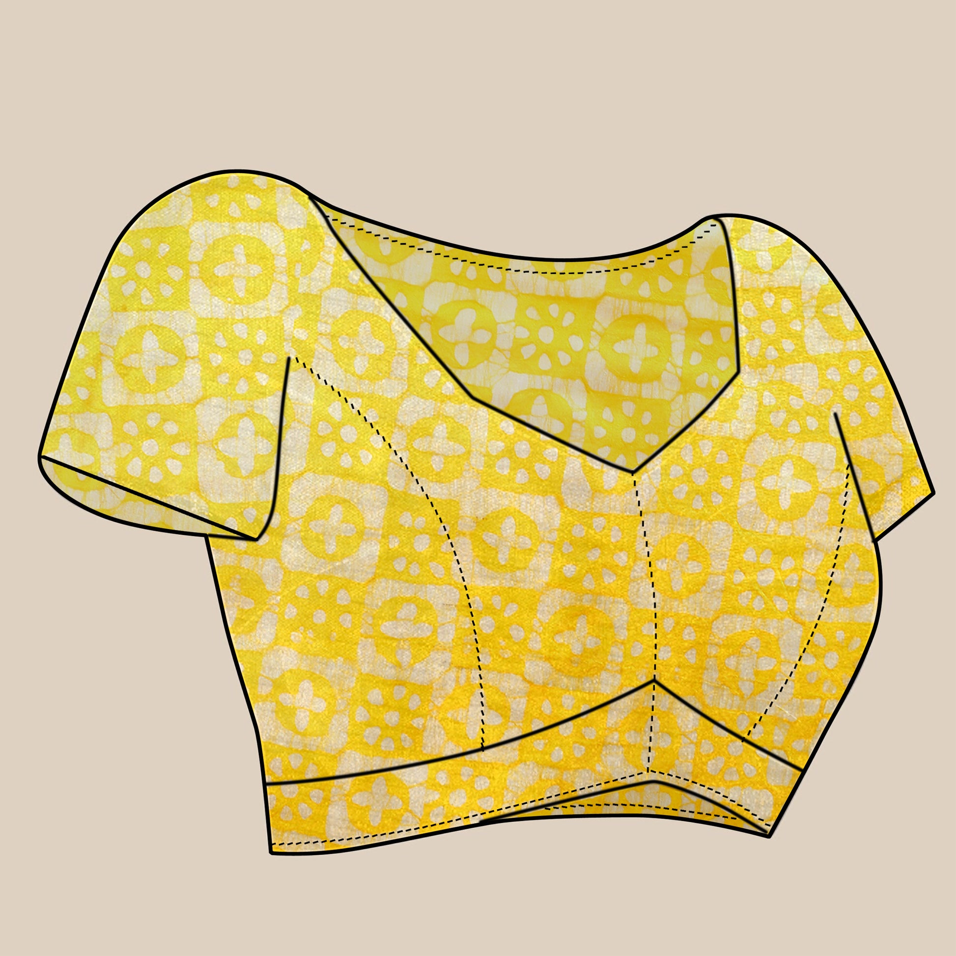 Vedant Vastram Designer Digital Print Batik Saree - Yellow - Distacart