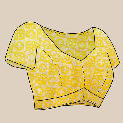 Vedant Vastram Designer Digital Print Batik Saree - Yellow - Distacart
