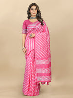 Thumbnail for Vedant Vastram Designer Digital Print Batik Saree - Pink - Distacart