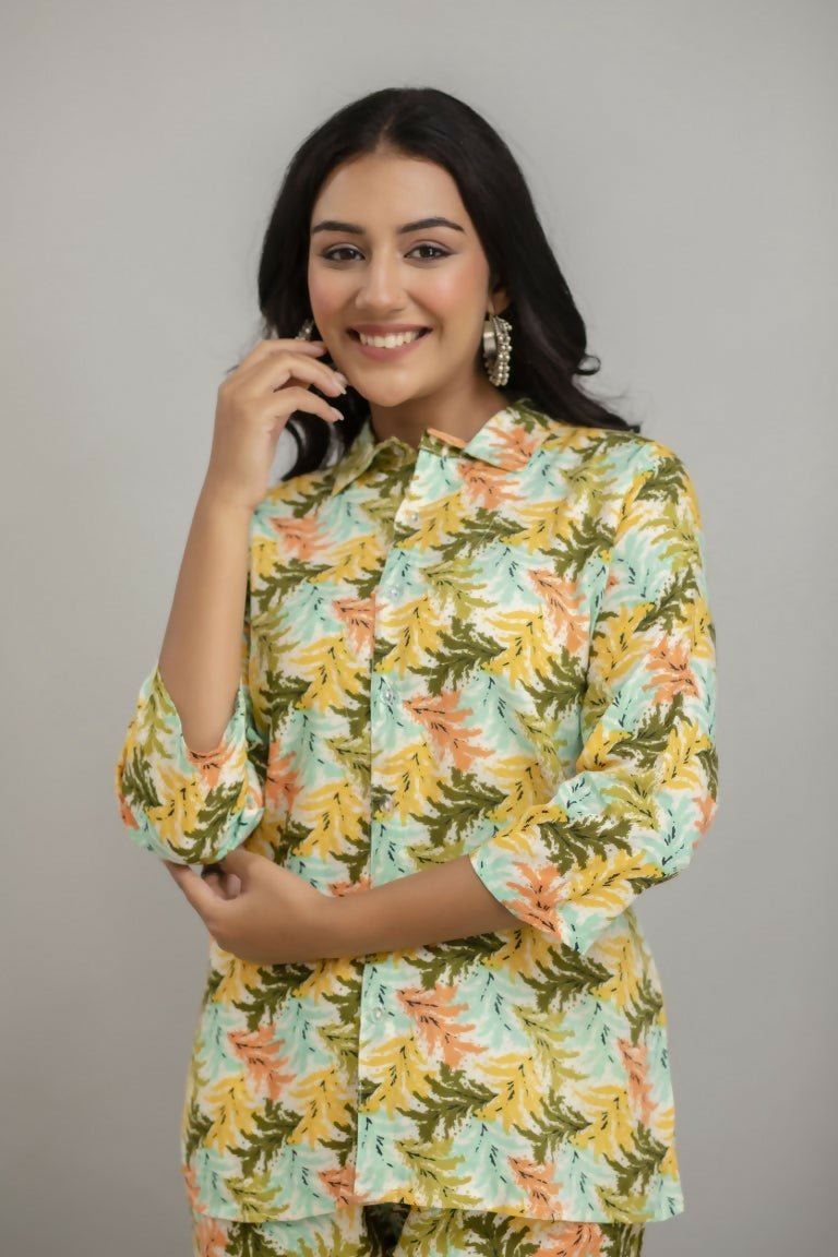 Alvano Women's Floral Printed Cotton Multicolour Co-Ord Set - Distacart