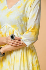 Thumbnail for Joban Fashion Yellow Tie & Dye Kurta Pant Set - Distacart