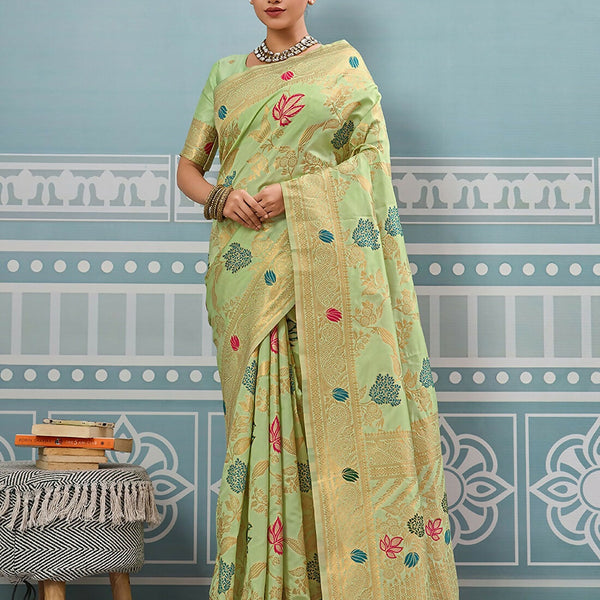 Astita Sea Green Silk Saree