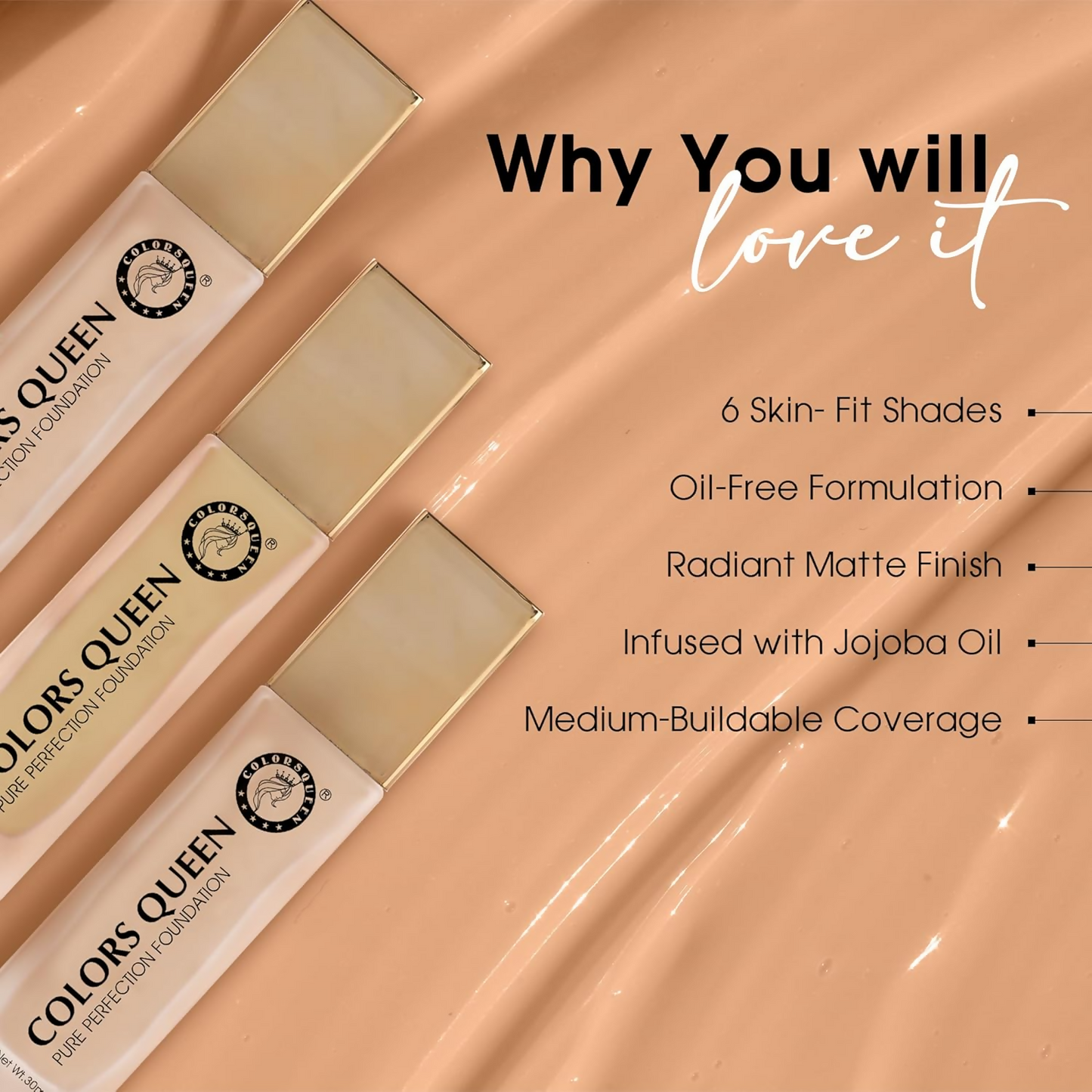 Colors Queen Pure Perfection Foundation – 05 Classic Ivory - Distacart