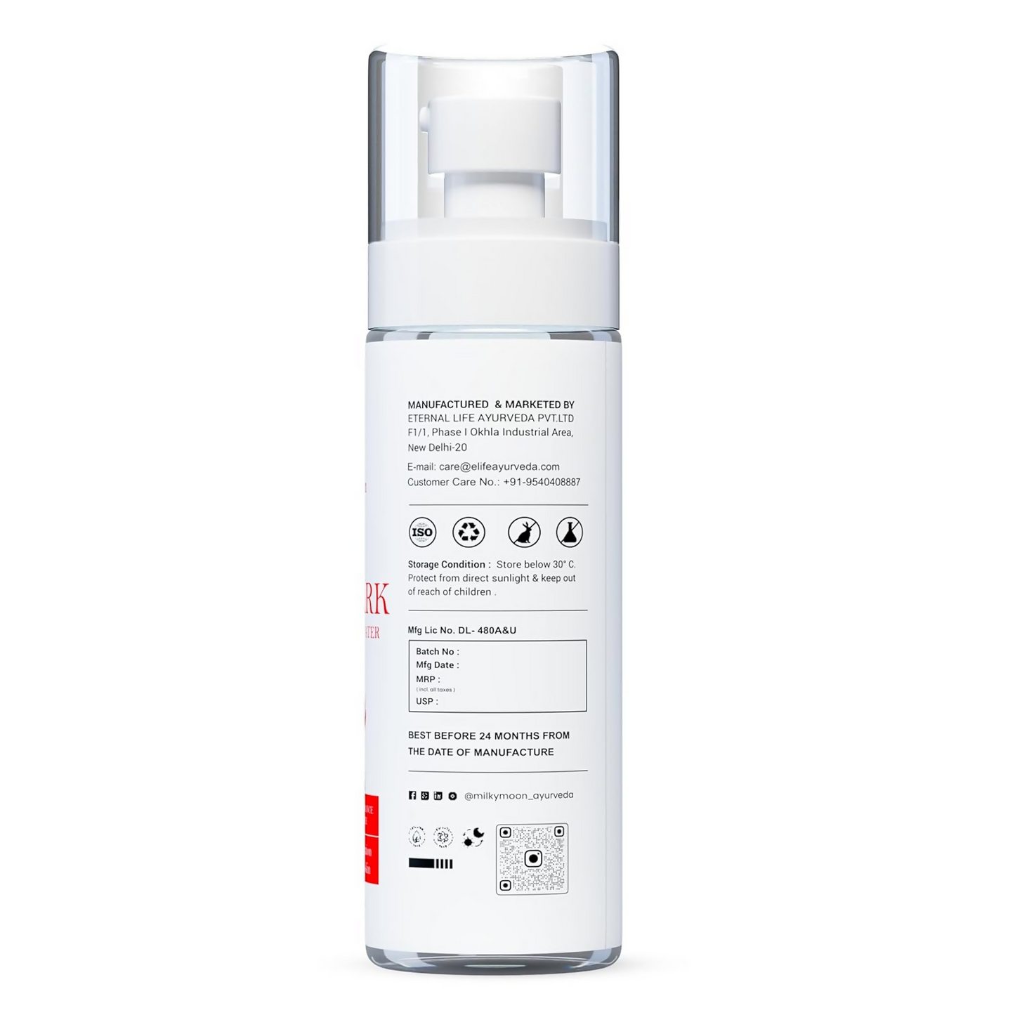 Milky Moon Rose Ark Premium Rose Water/Face Toner - Dista