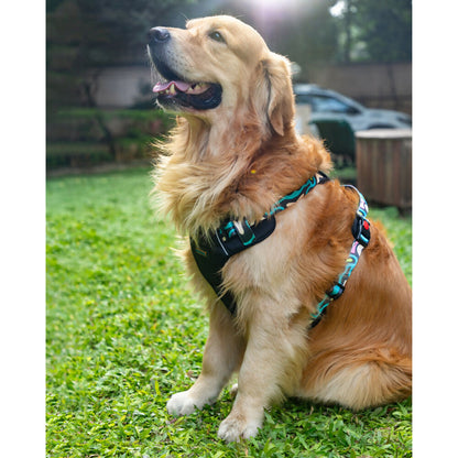 Waggety Adjustable Full Body Dog Harness - Comfortable Fit, Lightweight Polyester, Black - Dista