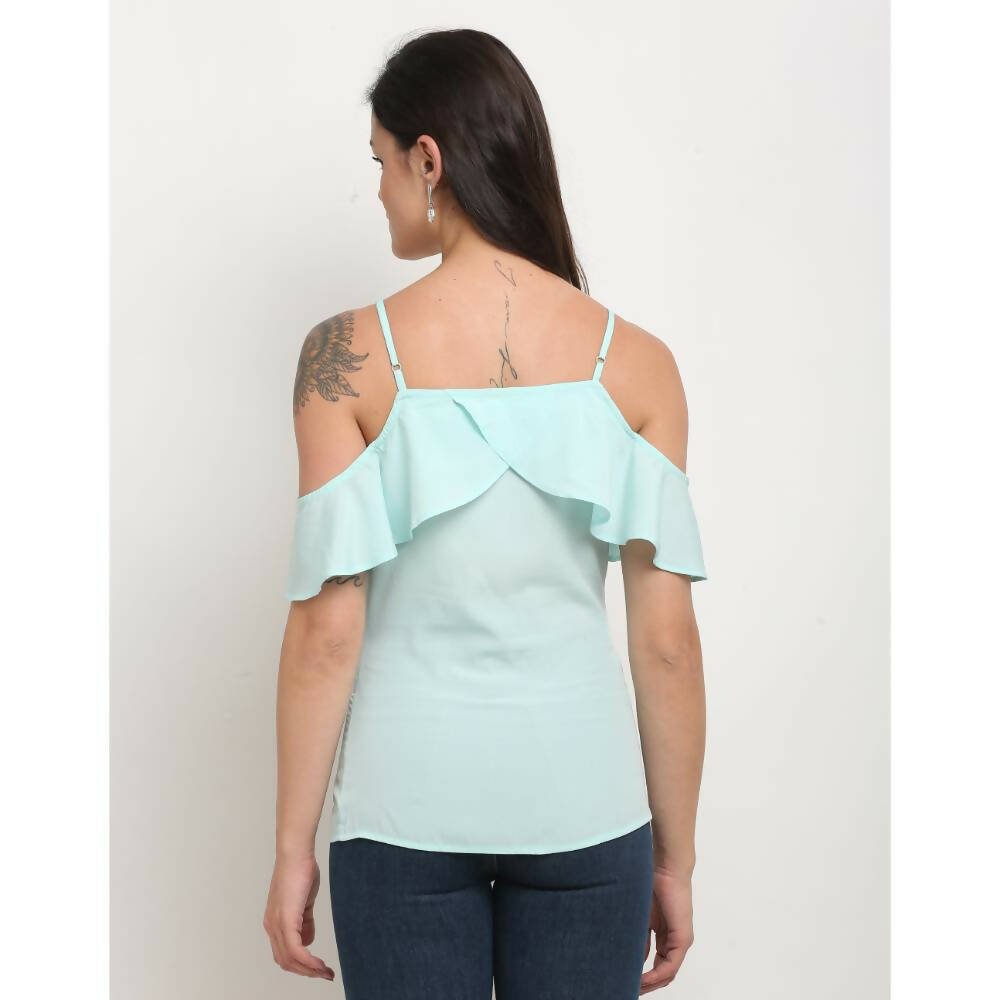 Aastha Fashion Women's Mint Green Polyester Solid Casual Top - Distacart