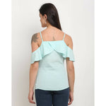 Thumbnail for Aastha Fashion Women's Mint Green Polyester Solid Casual Top - Distacart