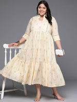 Thumbnail for Ahalyaa Women's Traditional wear Ethnic Dress - Off White - Distacart