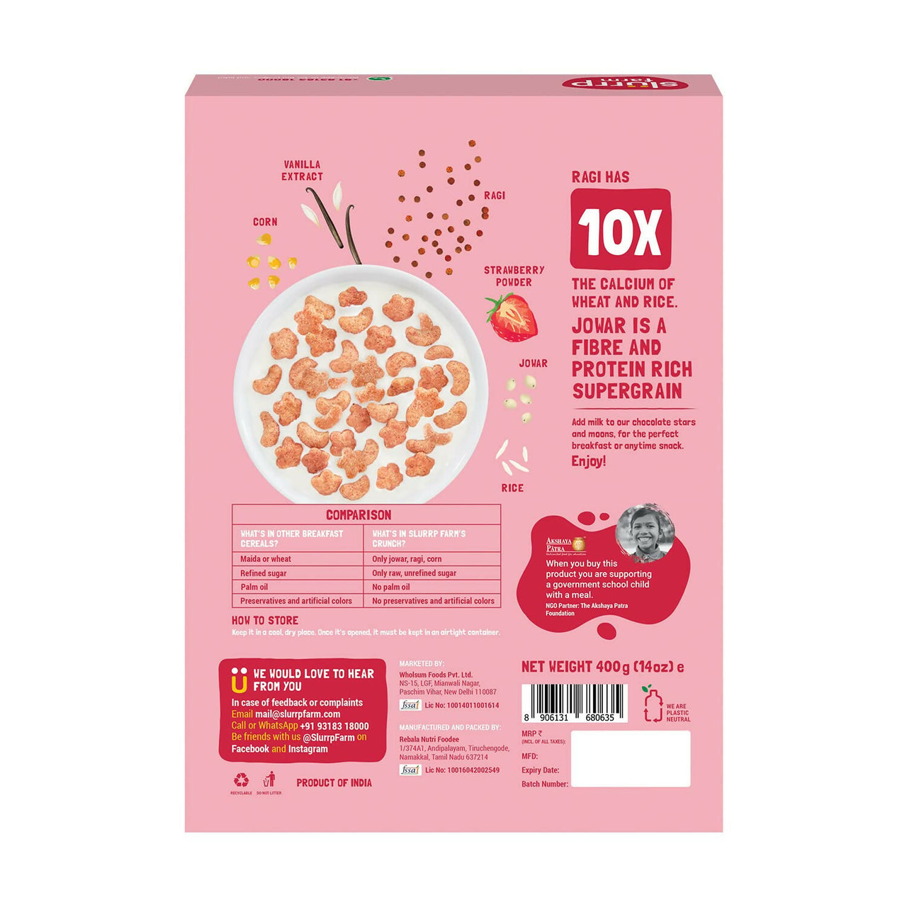 Slurrp Farm Berry Crunch Strawberry Cereal (Ragi Stars & Moons) - Distacart