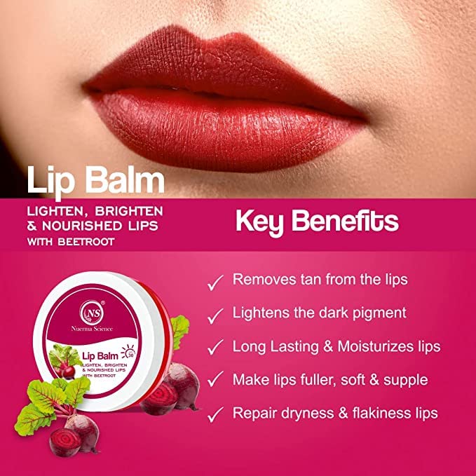 Nuerma Science Beetroot Lip Balm | Lighten, Brighten & Nourished Lips - Distacart