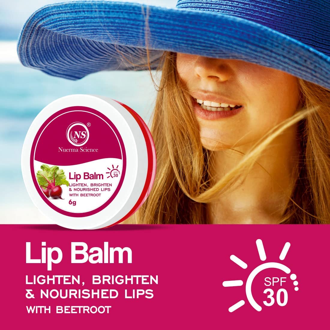 Nuerma Science Beetroot Lip Balm | Lighten, Brighten & Nourished Lips