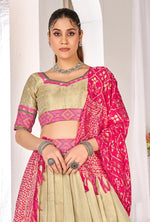 Thumbnail for Anaita Beige Weaving Work Silk Lehenga Choli - Distacart
