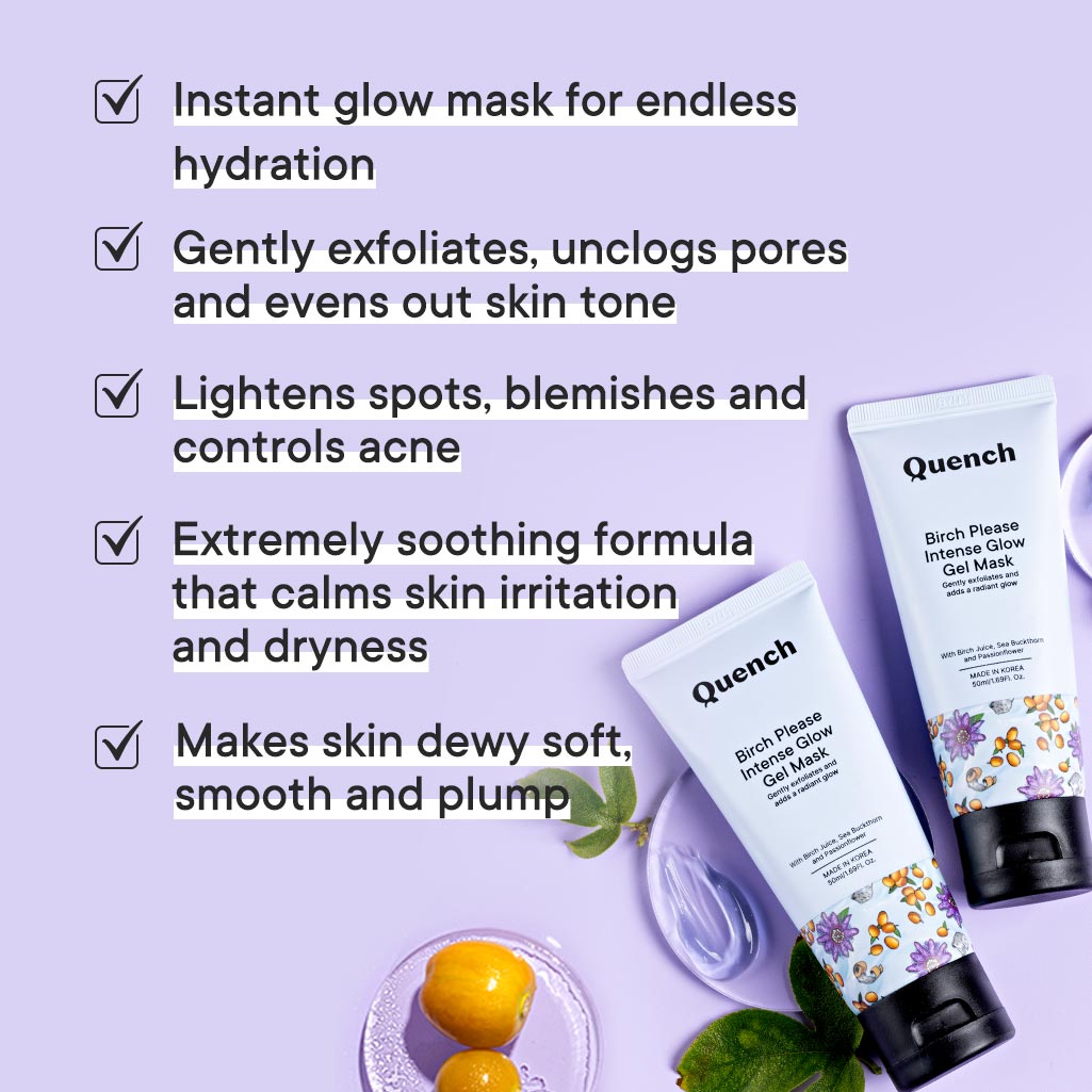 Quench Botanics Birch Please Intense Glow Gel Mask - Distacart