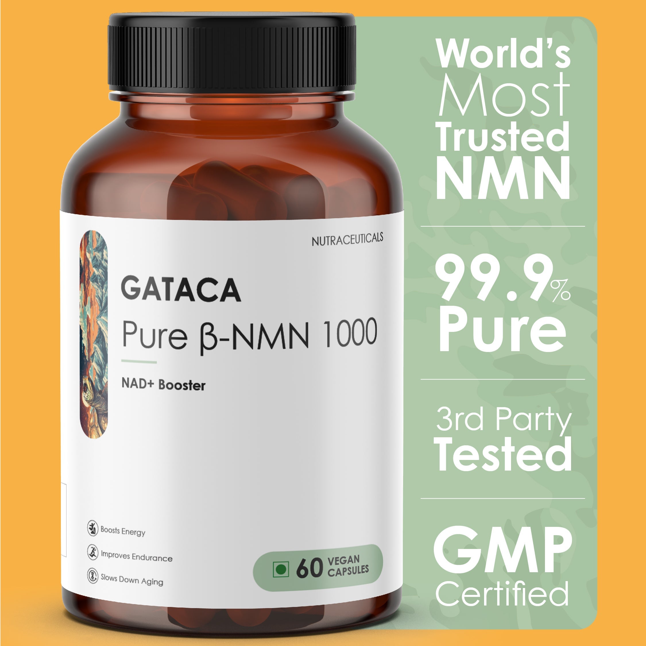 GATACA Pure β-NMN - 1000 mg Capsules, Backed by 21 Patents
