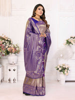 Thumbnail for Aastha Fashion Royal Blue Tissue Silk Weaving Saree - Distacart