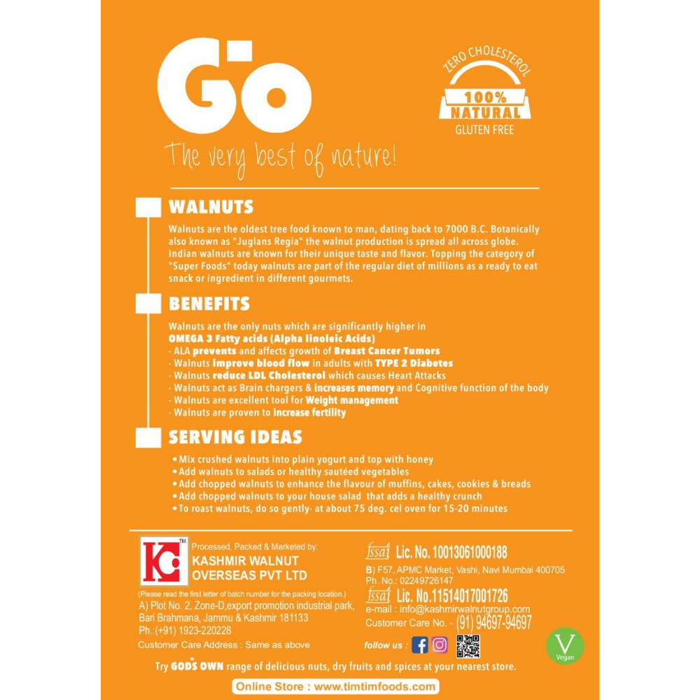 Go Organic Light Broken Walnut Kernels - Dista