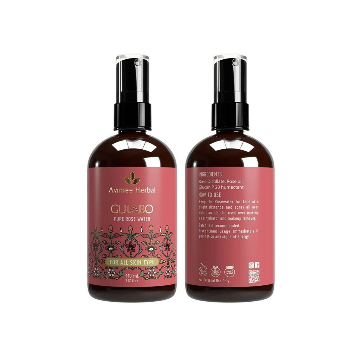 Avimee Herbal Gulabo Pure Rose Water Cleansing & Toning - Distacart