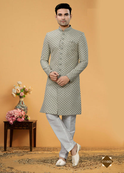Joban Fashion Men's grey Super 66 Plain Kurta Pyjama set - Distacart