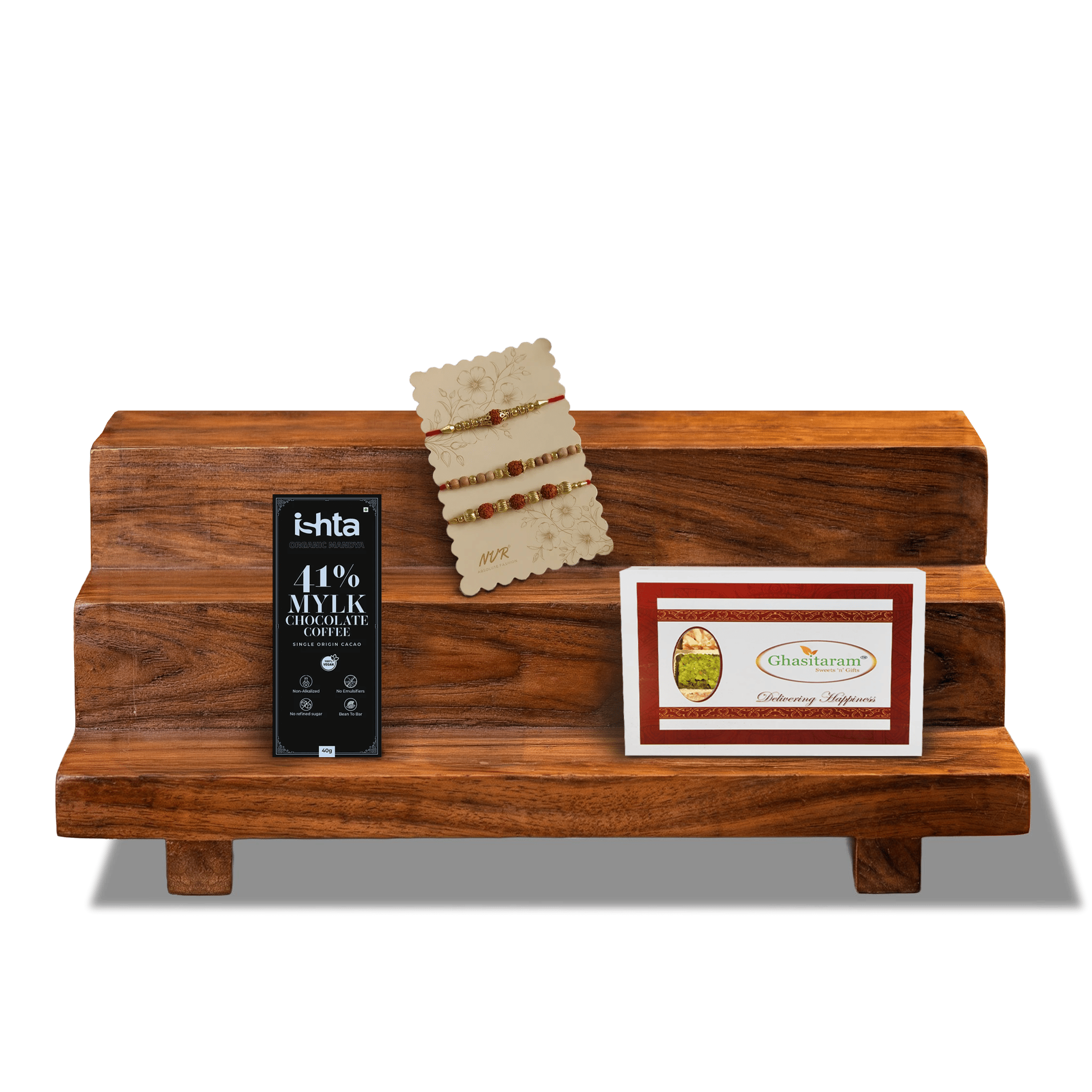 Bhaiya-Bhabhi Rakhi Box | Premium Rakhi, Chocolate & Mithai Gift Hamper - Dista