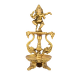 Thumbnail for CraftVatika Brass Ganesha Diya Oil Lamp Statue