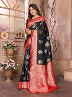 Thumbnail for Joban Fashion Black Banarasi Soft Silk Woven Saree