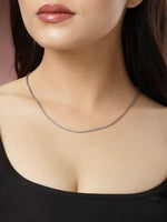 Thumbnail for NVR Women's Silver-Toned German Silver Oxidised Chain - Distacart