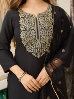 Thumbnail for The52 Women Embroidery Work with Viscose Fabric Straight Kurta, Pant and Dupatta Set