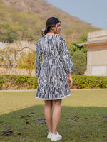 Thumbnail for Yufta Black And White Pure Cotton Tie Dye Less Border Tassels Were Dress - Distacart