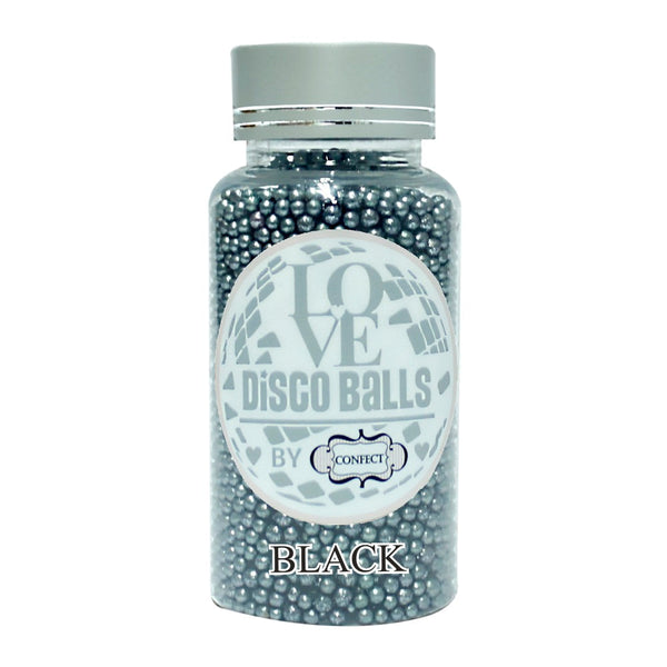 confect black disco balls sprinkles 3 mm 120 gms
