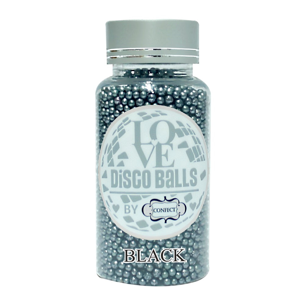 confect black disco balls sprinkles 3 mm 120 gms