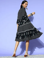 Thumbnail for Yufta Black Ethnic Motifs Indie Gal Dress